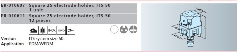 ER-010607 er-010611 erowa方形25電極夾頭