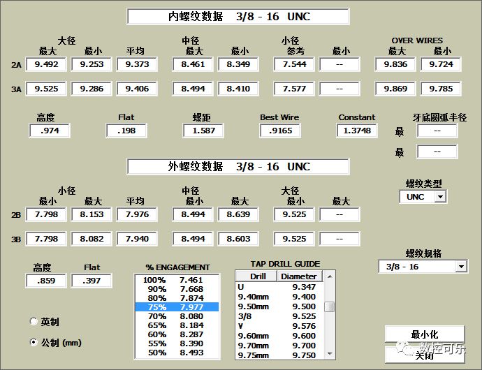 關(guān)于美制螺紋UNC UNF UNEF的區(qū)別